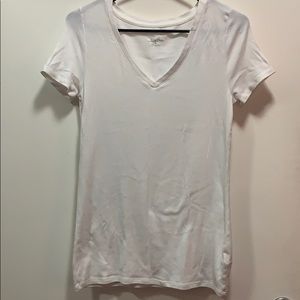 White stretchy v-neck